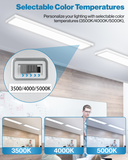 LED Ceiling Panel Light, 46W/40W/30W, 1X4, Selectable Brightness & CCT, 5700 Lumens