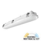 2ft LED Vapor Tight Fixture, 25W/20W/15W, Selectable Wattage & CCT, 3300 Lumens
