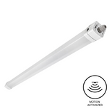 4ft LED Tri-Proof Vapor Tight Fixture, Motion Activated, 50W/40W/30W, Selectable Wattage & CCT, 5700 Lumens