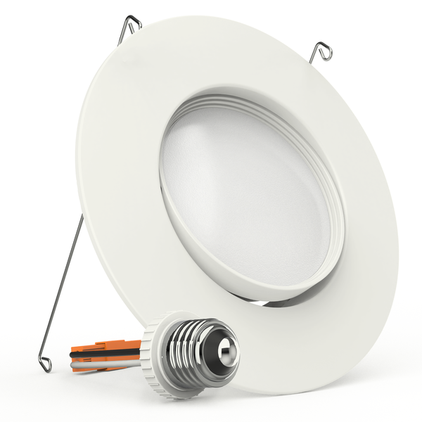 Recessed LED Retrofit Lighting 5 6 Inch Gimbal 800 Lumens Off White Trim