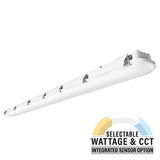8ft LED Vapor Tight Fixture, 90W/75W/65W, Selectable Wattage & CCT, 11900 Lumens