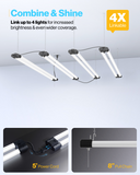 LED Shop Light, 4ft, Utility, Black, Frosted, Plug & Play, 4100 Lumens