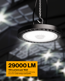 Widespread illumination is ideal for large industrial and commercial spaces with high ceilings.