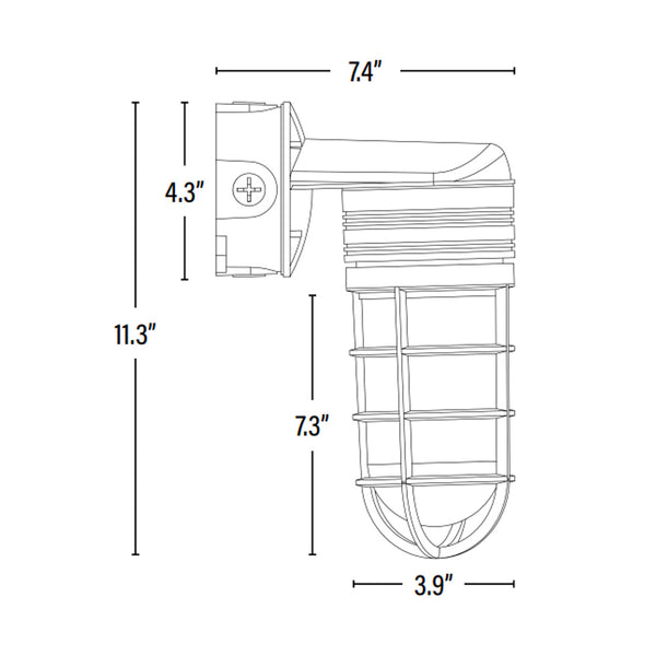 LED Vapor Tight Jelly Jar, Wall Mount, 14W, 900 Lumens Sunco Lighting