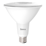 The wet rated, motion activated Sunco PAR38 LED Bulb offers an elegant outdoor solution to security lighting. With PAR38 LEDs that come in multiple color temperatures, you can add these E26 base bulbs to 6-inch can downlights, to dual-fixture security lighting under your garage eaves, or to landscape lighting as uplights or spotlights on specific architectural features. These versatile LEDs perform in wet weather and last up to 25,000 lifetime hours.