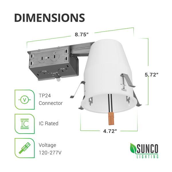 Recessed Lighting Can 4 Inch Remodel Sunco Lighting