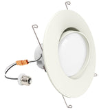 Recessed LED Retrofit Lighting, 5/6 Inch, Gimbal, 800 Lumens, Off White Trim