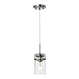 LED Mini Pendant Light Fixture - 8W - 800 Lumens - 2700K Soft White CCT - Energy Star & UL Listed - Satin Nickel Finish