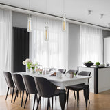 3 2/5" Wide Satin Nickel & Clear Glass LED Mini Pendant Light, P608D Series