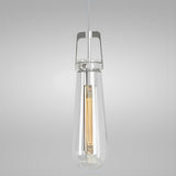 3 2/5" Wide Satin Nickel & Clear Glass LED Mini Pendant Light, P608D Series
