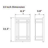 Dimension of 13 Inch wall light fixture, wall sconce, or lamp sconce