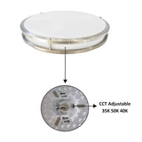 14 Inch Selectable CCT LED Round Flat Panel Light - 20W - 1600LM - 3500K 4000K 5000K CCT - Edge-Lit Flush Mount Ceiling Light Fixture for Kitchen Bedroom Laundry and Closet Room