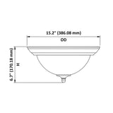 15" Satin Nickel & Frosted Glass Round LED Ceiling Light, 1018D Series