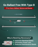 T8 LED Tube, 4ft, Clear, Bypass, Type B, 18W, Single/Double Ended, 2200 Lumens