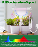IR and UV light are emitted in small amounts. IR boosts stem growth and flowering, and UV light speeds up germination and improves natural defenses.