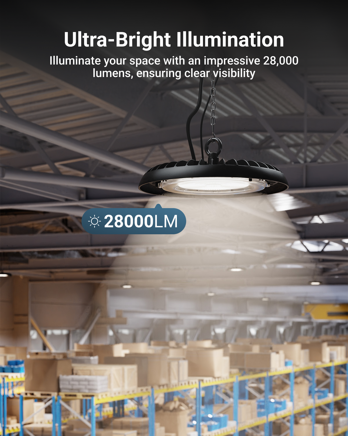 UFO High Bay 200W LED Fixture, Black, 28000 Lumens – Sunco Lighting