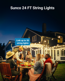 Link up to 30 string lights to enhance the overall vibrancy. The lights are perfect for outdoor parties, events, barbecues, and more.