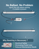T8 LED Tube, 2ft, Frosted Glass, Bypass, Type B, 10W, Single/Double Ended, 1200 Lumens