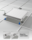 The panel’s slim, lightweight design ensures a quick and easy installation and reduces long-term maintenance with no buzzing of flickering.