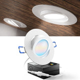 Recessed LED Lighting, 4 Inch, Slim Gimbal, Selectable CCT, 850 Lumens