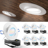 Recessed LED Lighting, 4 Inch, Slim Gimbal, Selectable CCT, 850 Lumens