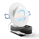 Recessed LED Lighting, 4 Inch, Slim Gimbal, Selectable CCT, 850 Lumens