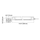 4ft LED Vapor Tight Fixture, 40W/35W/30W, Selectable Wattage & CCT, 5600 Lumens