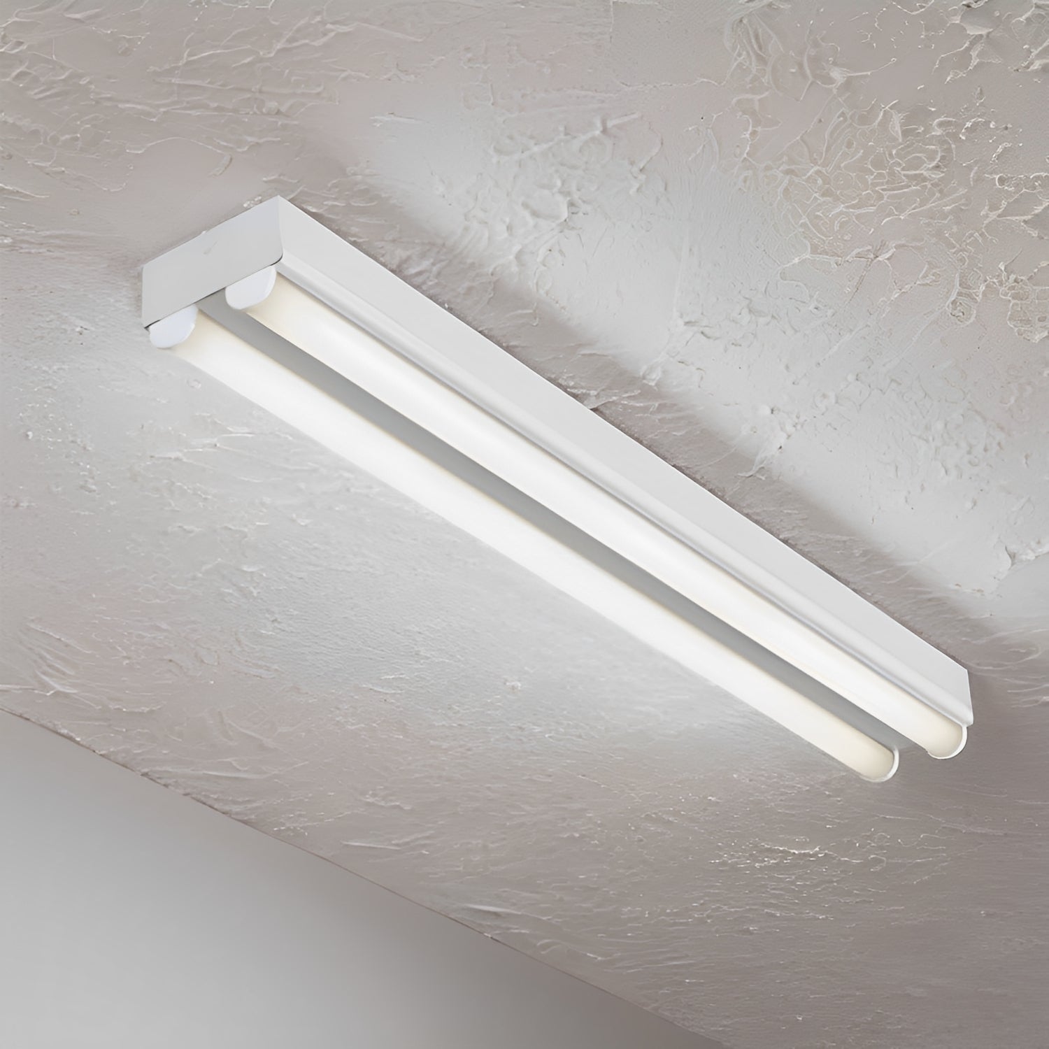 4ft T8 LED Ready Strip Light Fixture, White, Double-Lamp, Non-Shunted ...