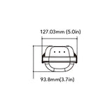 led vapor light dimension in front view