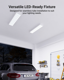 The wraparound provides bright, uniform lighting for spacious areas.