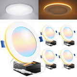 Recessed LED Lighting, 6 Inch, Slim, Wafer Thin, Night Light, Selectable CCT, 1500 Lumens