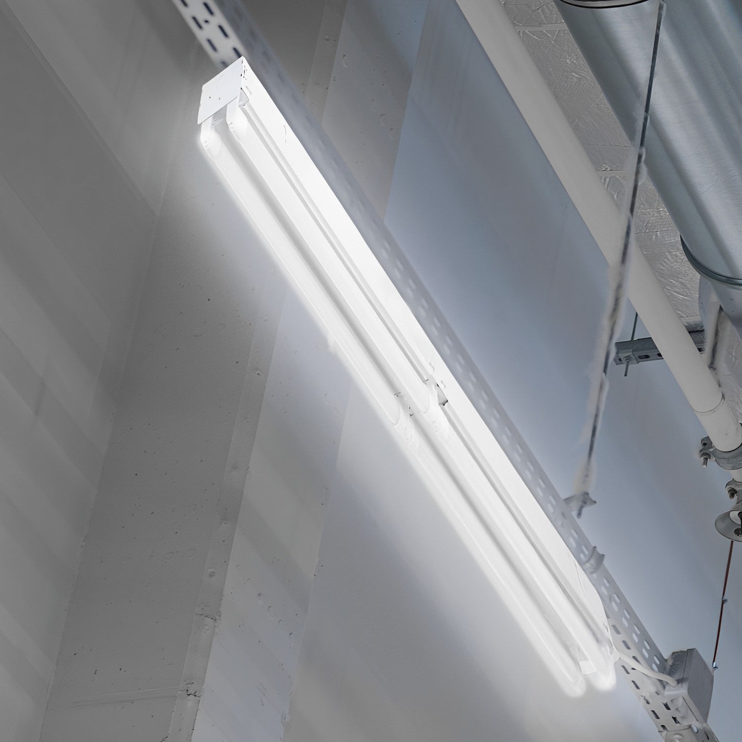 8ft T8 LED Ready Strip Light Fixture, 4-Lamp, Non-Shunted, Single/Doub ...