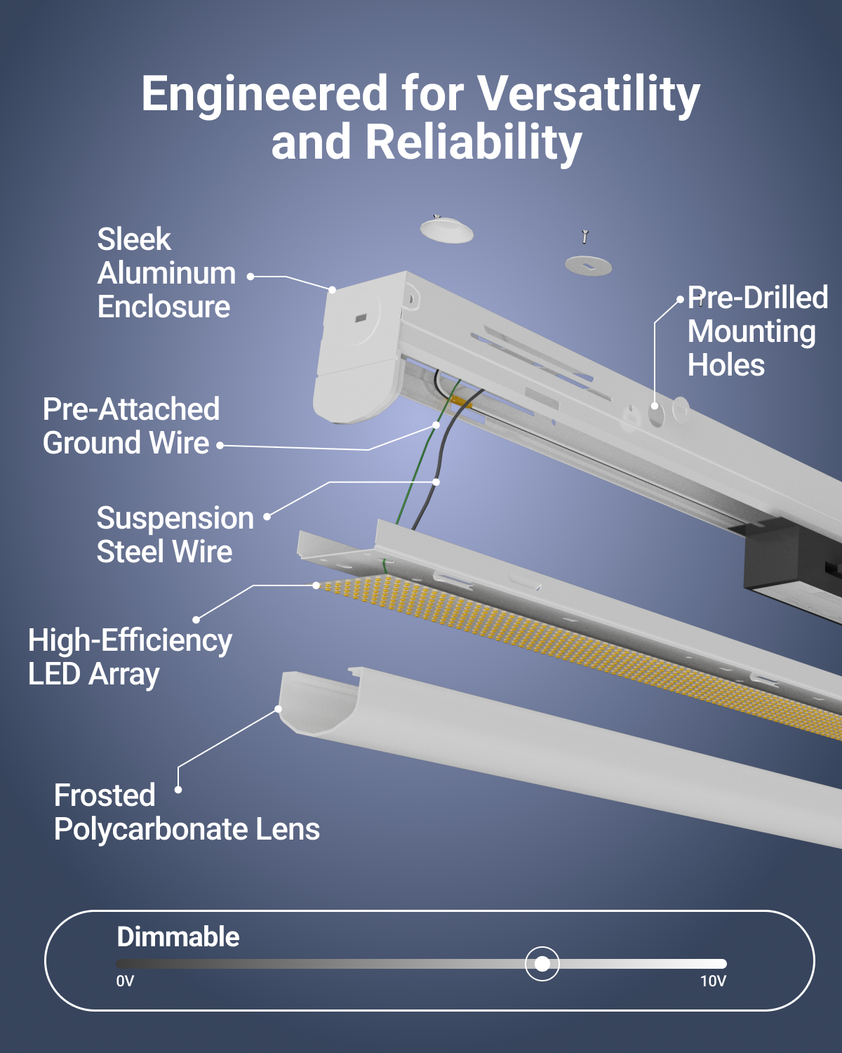8ft LED Selectable Strip Light Fixture | LED LIGHTING | SUNCO – Sunco ...