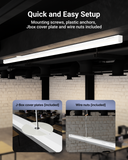 Directly plug and play to your ceiling or suspend from the included hanging chains for bright light in garages, basements, warehouses, and storage areas.