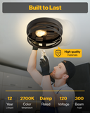 With steel housing and an anti-corrosive finish, this fixture will provide beautiful light for years to come. Includes 3x Dimmable A19 LED Filament Bulbs in 2700K.