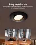 Follow our installation guide for a quick and easy setup of this recessed customizable lighting. Suitable for damp locations. Install this LED in your 5/6” recessed can for bright light in kitchen, living room, bedroom, bathroom, and common areas of your home or office.