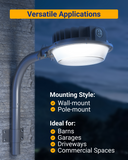 Ideal for indoor and outdoor locations, such as barns, garages, driveways, and commercial spaces.