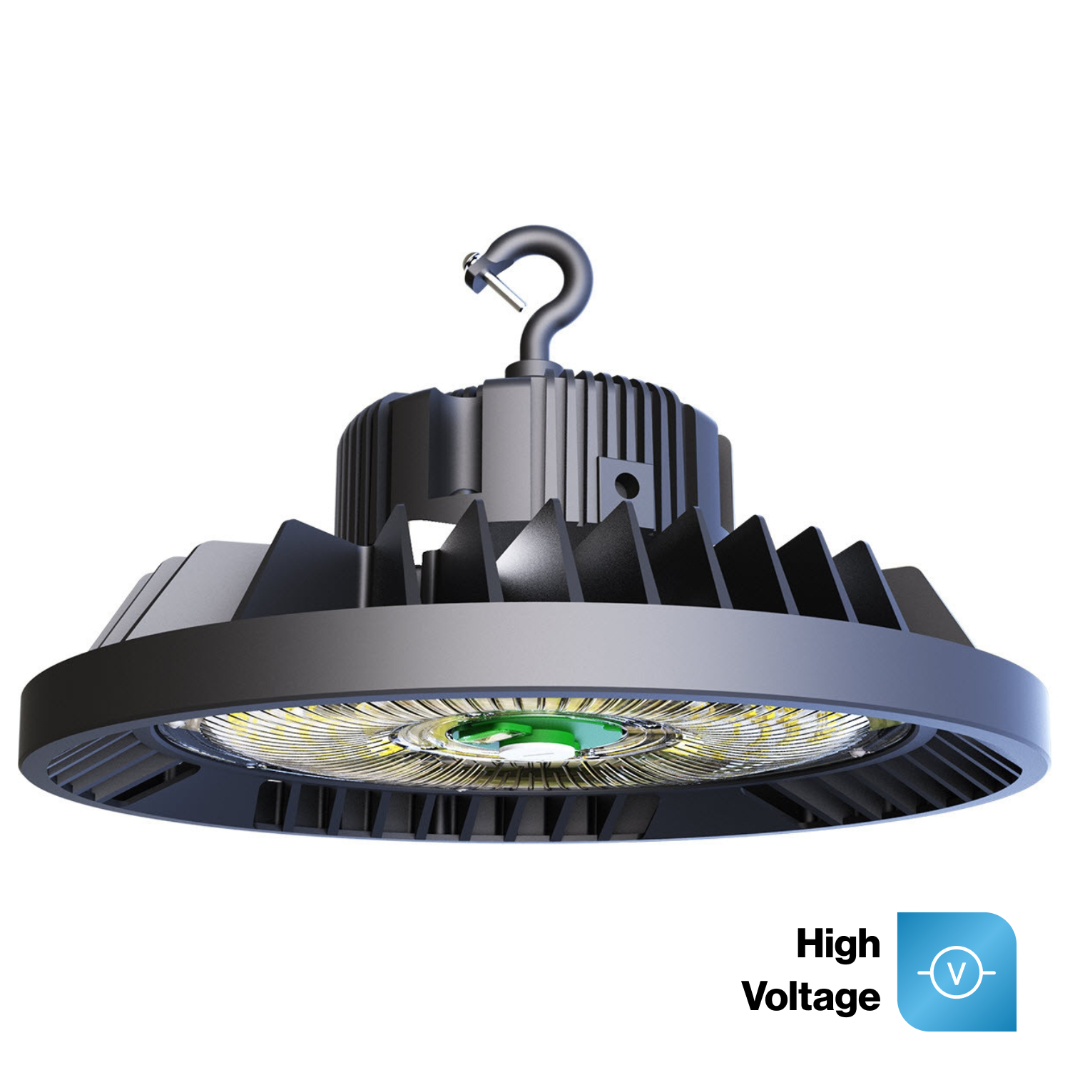 LEDone Sunco UFO High Bay LED Fixture, 80W/100W/150W, Whitney, 277-480V, Selectable Wattage & CCT, 21700 Lumens