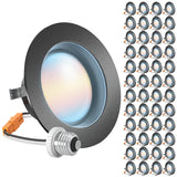 Recessed LED Retrofit Lighting, 4 Inch, Baffle, Black Trim, Selectable CCT, 600 Lumens
