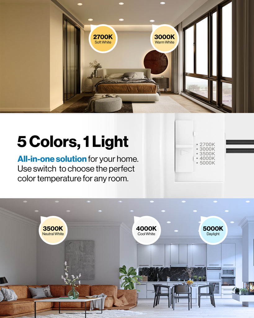 LED Recessed Lighting Kit, 4-Inch, Baffle, Selectable | SUNCO – Sunco ...