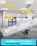 T8 LED Tube, 4ft, Clear, Bypass, Type B, 18W, Single/Double Ended, 2200 Lumens