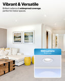 Recessed LED Retrofit Lighting, 4 Inch, Smooth, 660 Lumens, Selectable CCT (3000K-6500K)