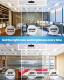 From cool white to daylight hues, you can lighten your space with the various color temperature options (4000K, 5000K, 6000K) using the slider switch found on the back of the ceiling panel.