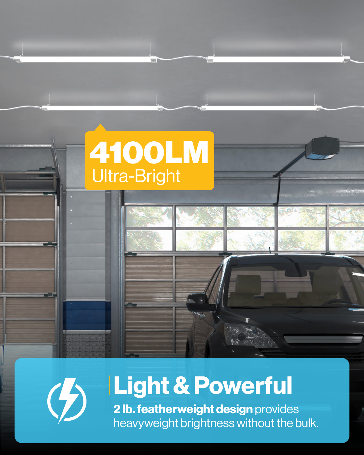 LED Shop Light, 4ft, Utility, Frosted, 4100 Lumens, White
