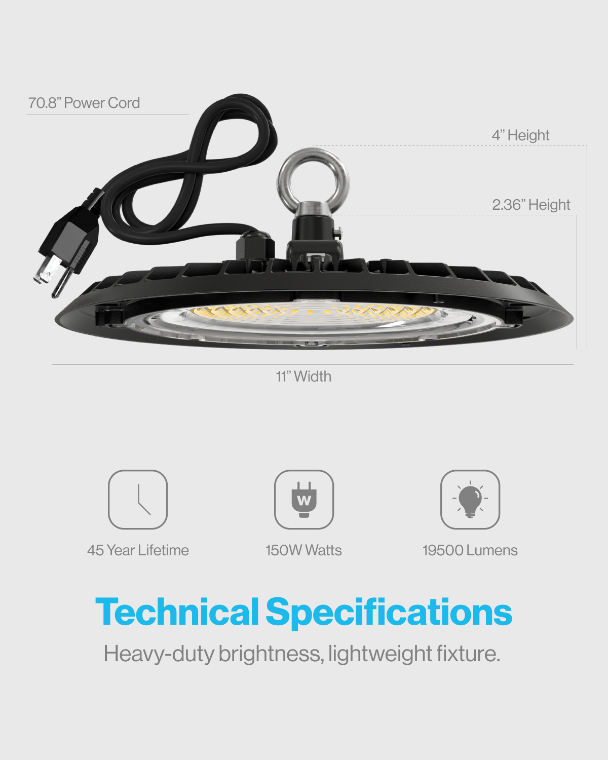 UFO High Bay 100W LED Light – Sunco Lighting