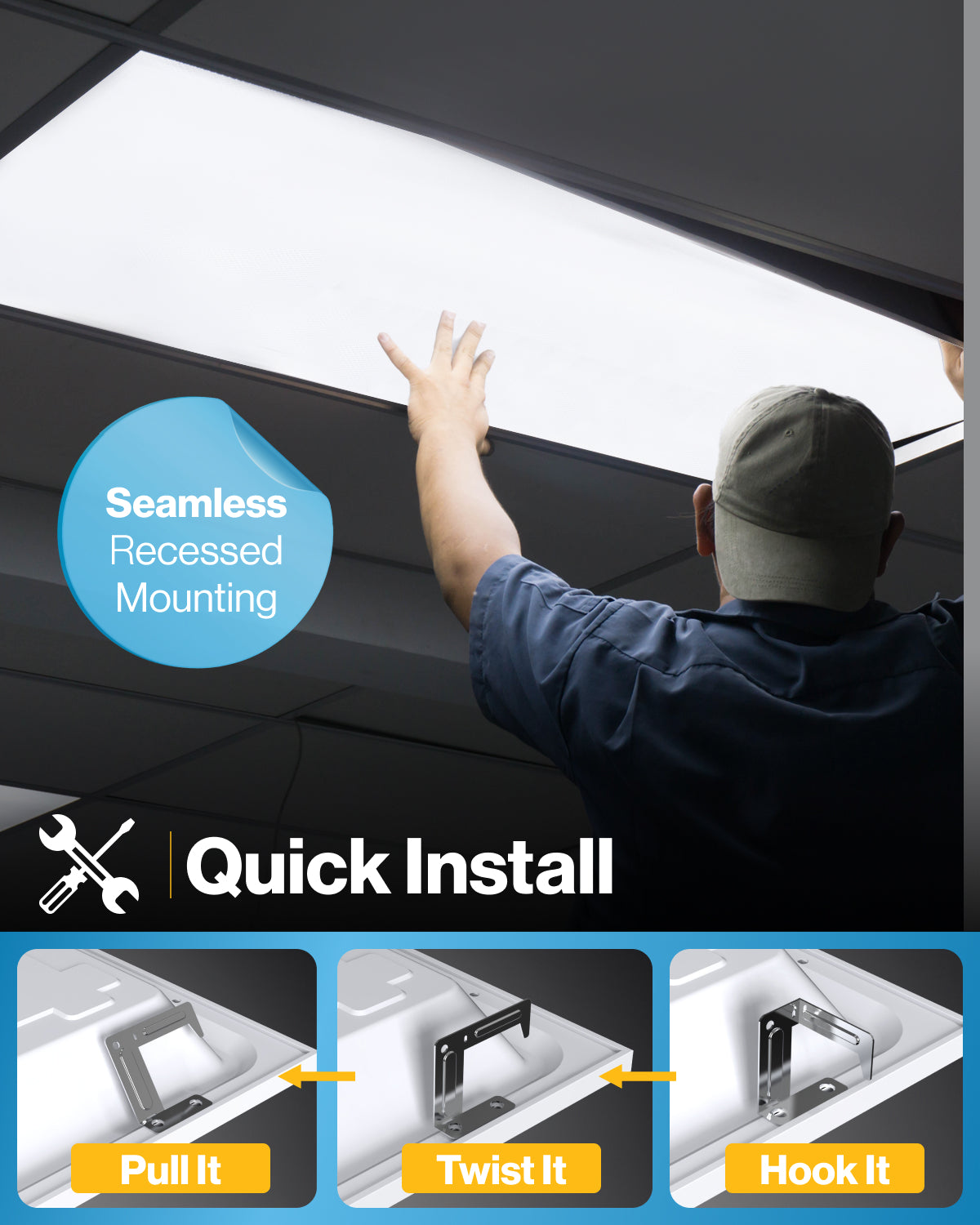 LED Ceiling Panel 2x4, 50W, Commercial Lighting