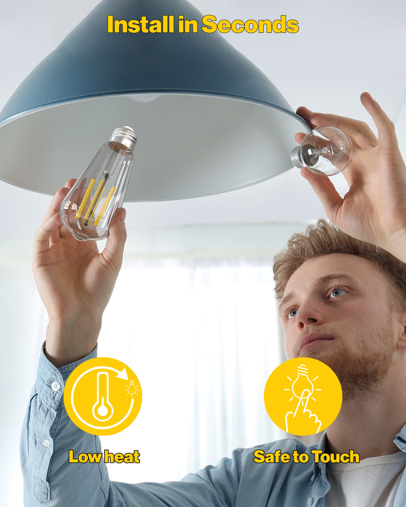 Ultra Bright ST58 LED Bulb, Filament, 1600 Lumens – Sunco Lighting