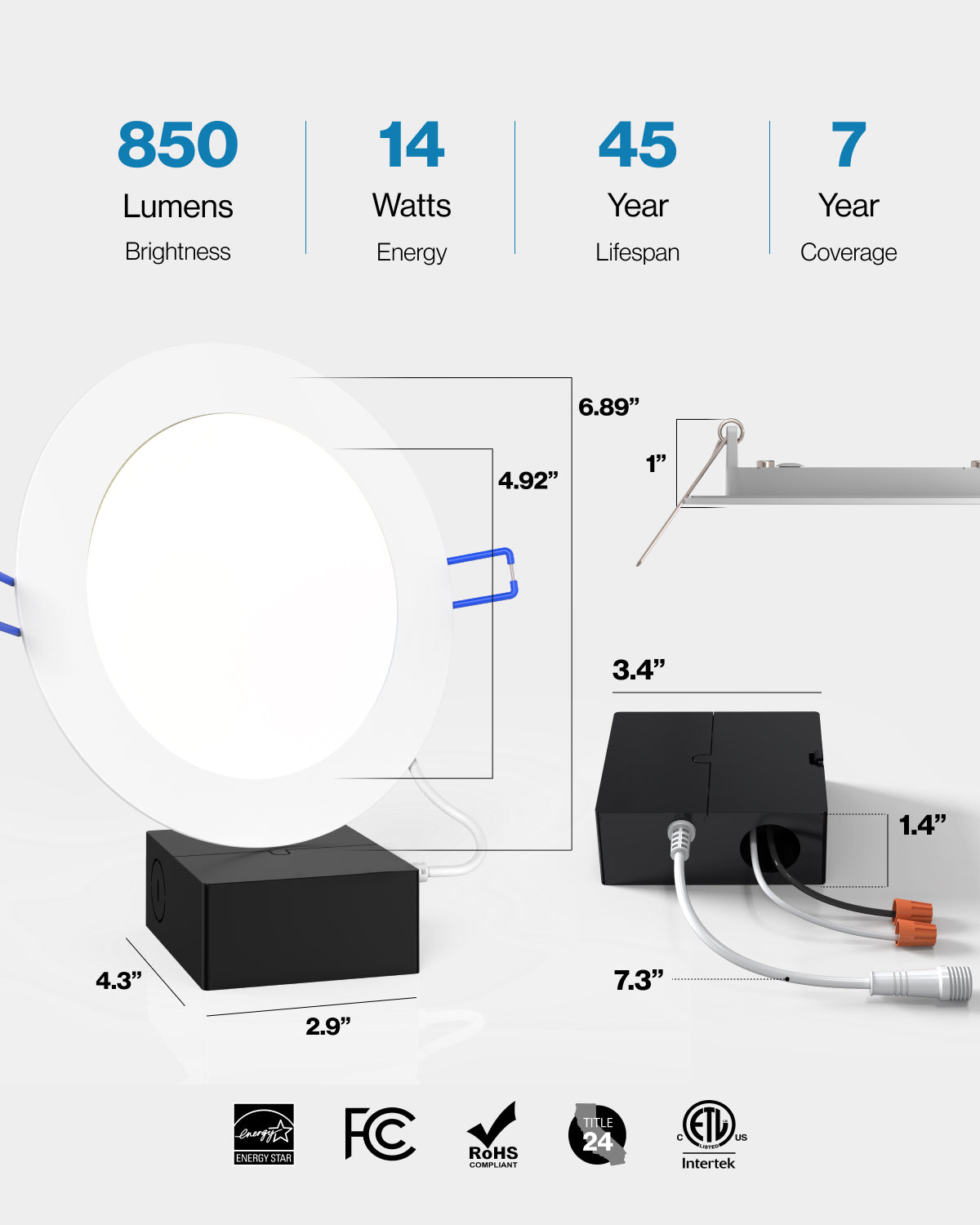 LED Recessed Lighting Kit, 6-Inch, Slim | LED LIGHTING | SUNCO – Sunco ...