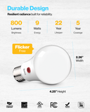 A19 LED Bulb, Dusk to Dawn, 800 Lumens