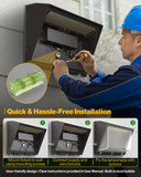 Quick & hassle-free 3-step installation: 1) Mount fixture to wall using mounting screws. 2) Connect supply and wire fixtures. 3) Fix the lampshae with screws. User-friendly design, clear instructions provided in user manual, & built-in level bubble.